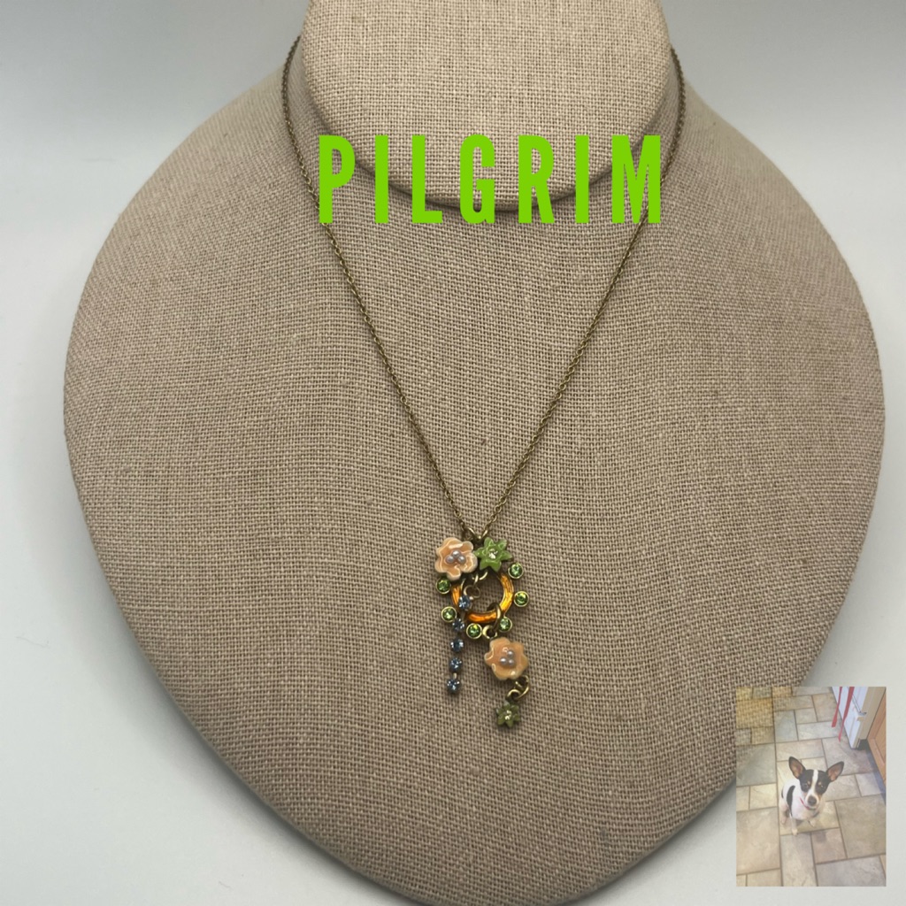 Pilgrim Enamel Floral Pendant On A Chain